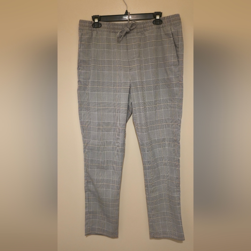 H&M Plaid Pull-on Slim Pants